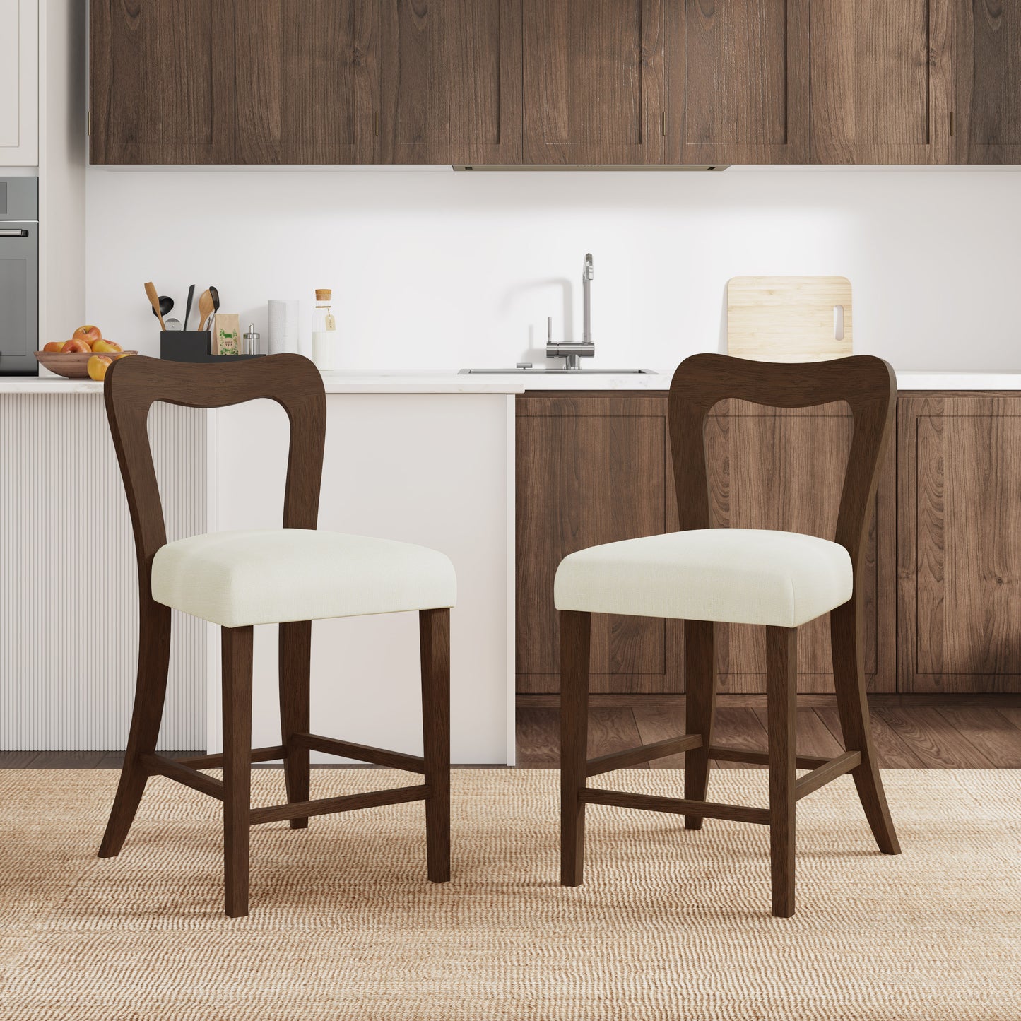 VintParlor 25.5 in. Modern Upholstered Counter Stools,Set of 2