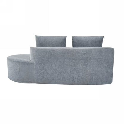 Orellar 116" Modern Curved Sectional Sofa with High-Density Fully Compressed Sponge and Chaise Lounge, Pearl Upholstery