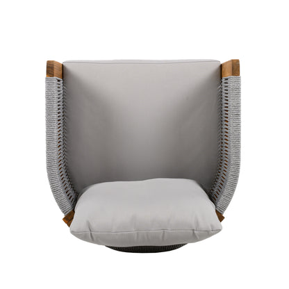 Sylvia Outdoor Dining Set with Acacia Wood Table and 6 Chairs,Waterproof Cushions