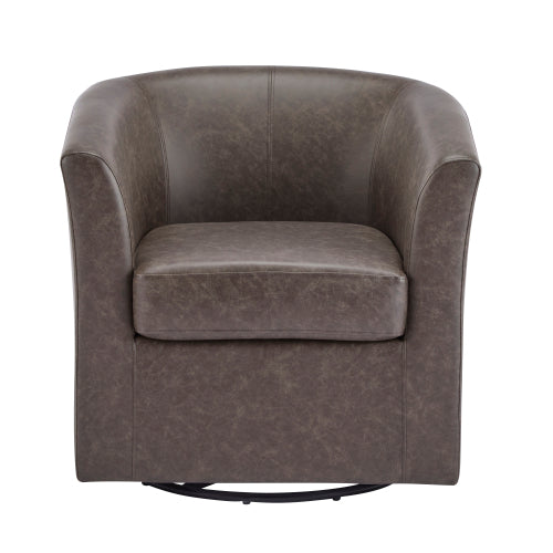 Jackson Orange Faux Leather Swivel Club Chair