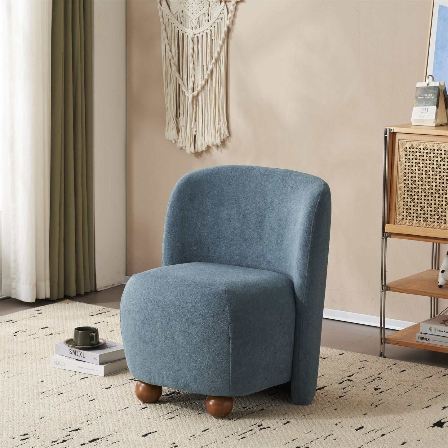 Sallia Ultra-Soft Modern Low-Back Armless Accent Chair, Multiple Color