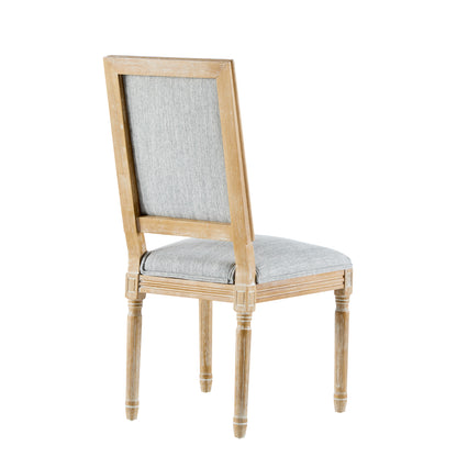 HaChiMi French Country Dining Chairs - Elegant Cane Backrest & Upholstered Seats,Set of 2