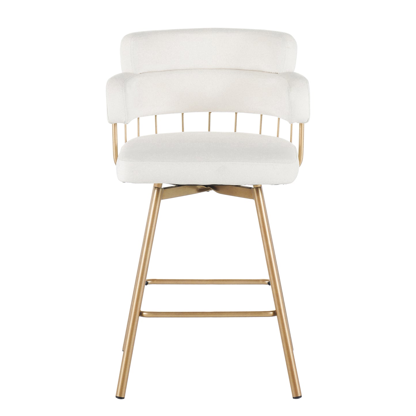 Novimonir 26" Counter Height Bar Stools Set of 2, 180° Swivel Upholstered Barstools