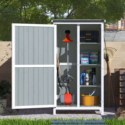 Melioraeth Two-Tone Storage Shed with Sloped Roof & 5 Compartments