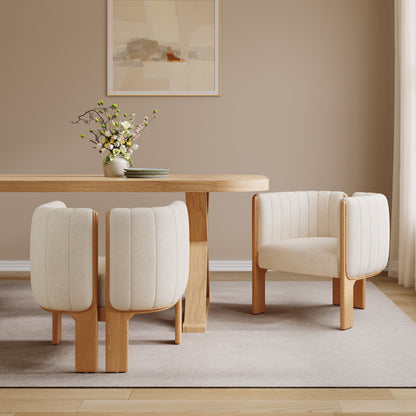 Cerys Dining Chairs Set of 2, Modern Stylish Seating with Rubber Wood Frame