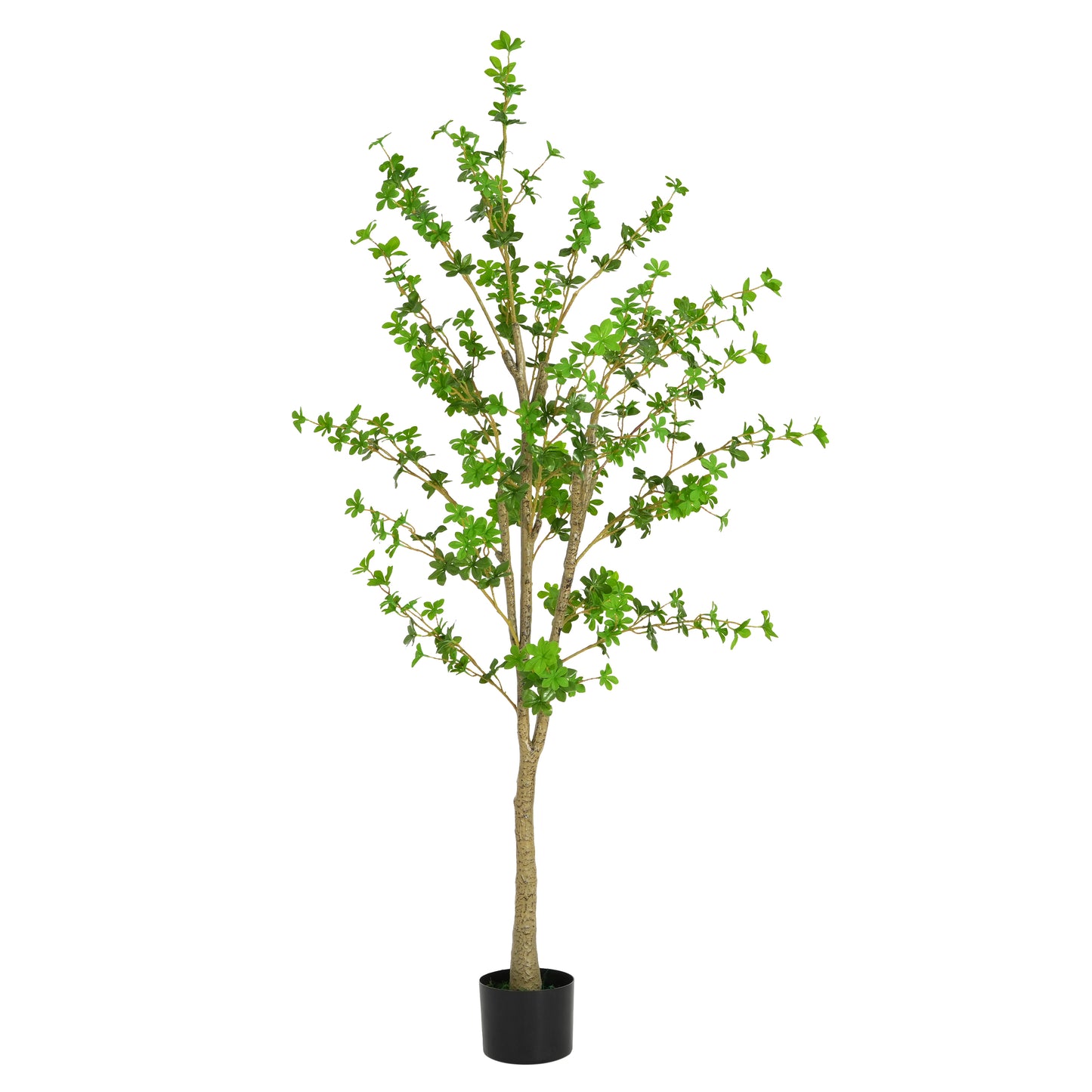 Kyrion 76" Artificial Enkianthus Tree with Black Plastic Pot