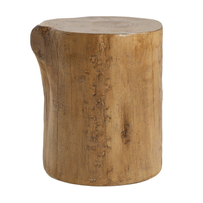 Asherdant 16.25 inch MGO Side Table, Hand-Painted Wood Stump Accent Table