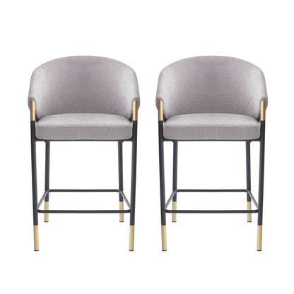 Zayana 26" Seat Height, Modern Bar Stool with Curved Armrests,Set of 2