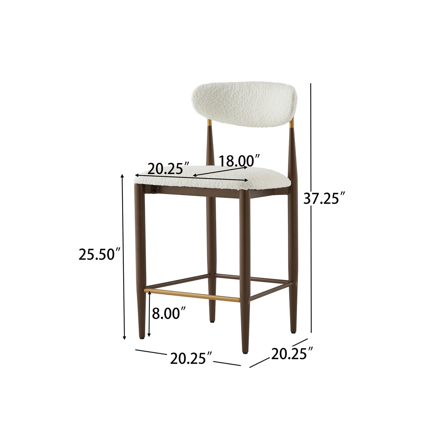 Magolani Minimalist Style Armless Counter Stool- Set of 2