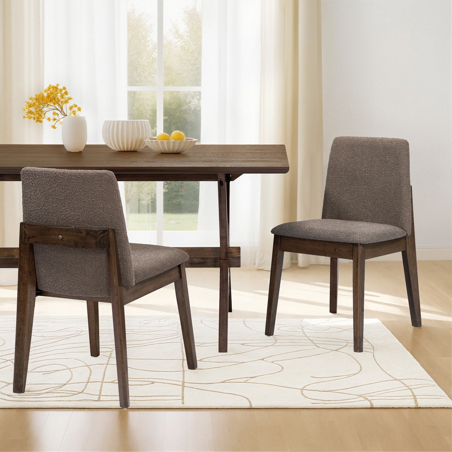 Caius Upholstered Armless Dining Chairs,Set of 2