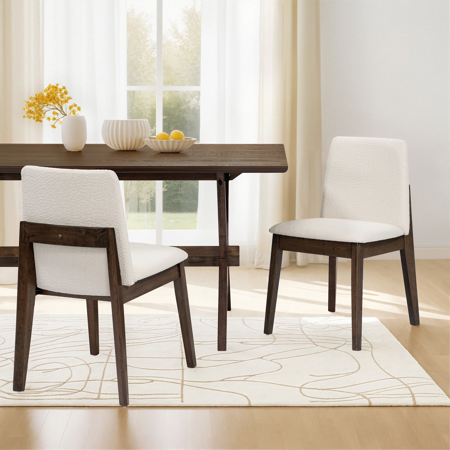 Caius Upholstered Armless Dining Chairs,Set of 2