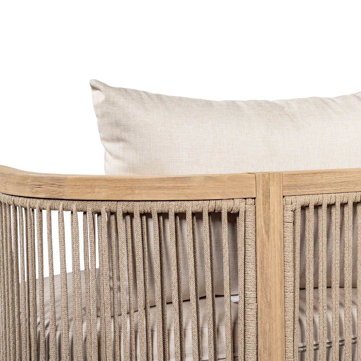 Maelrik 54.4'' Outdoor Acacia Wood Loveseat with Cushions