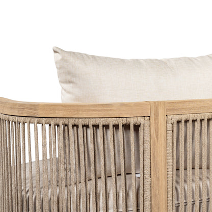 Maelrik 54.4'' Outdoor Acacia Wood Loveseat with Cushions