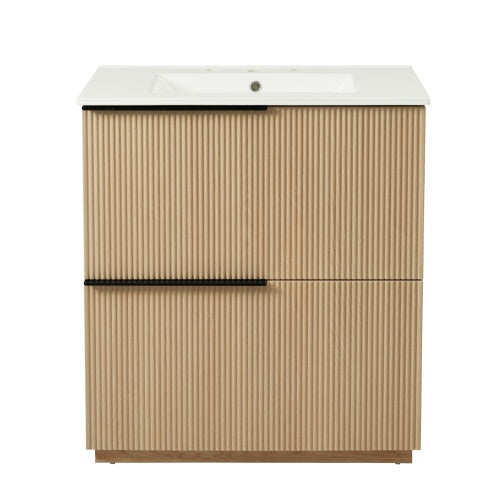 ‌Nexrail 30" Bathroom Vanity with Ceramic Sink and Full-Extension Drawers