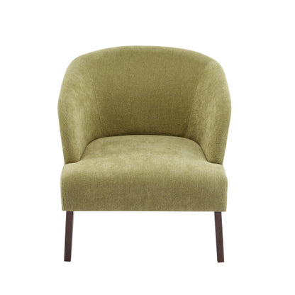 ‌Mossly Modern Accent Chair with Round Back & Wooden Legs - Mid-Century Inspired Lounge Chair for Living Room, Bedroom