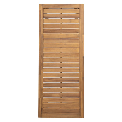 Caeli Outdoor Acacia Wood Patio Bar Table, Slatted Top