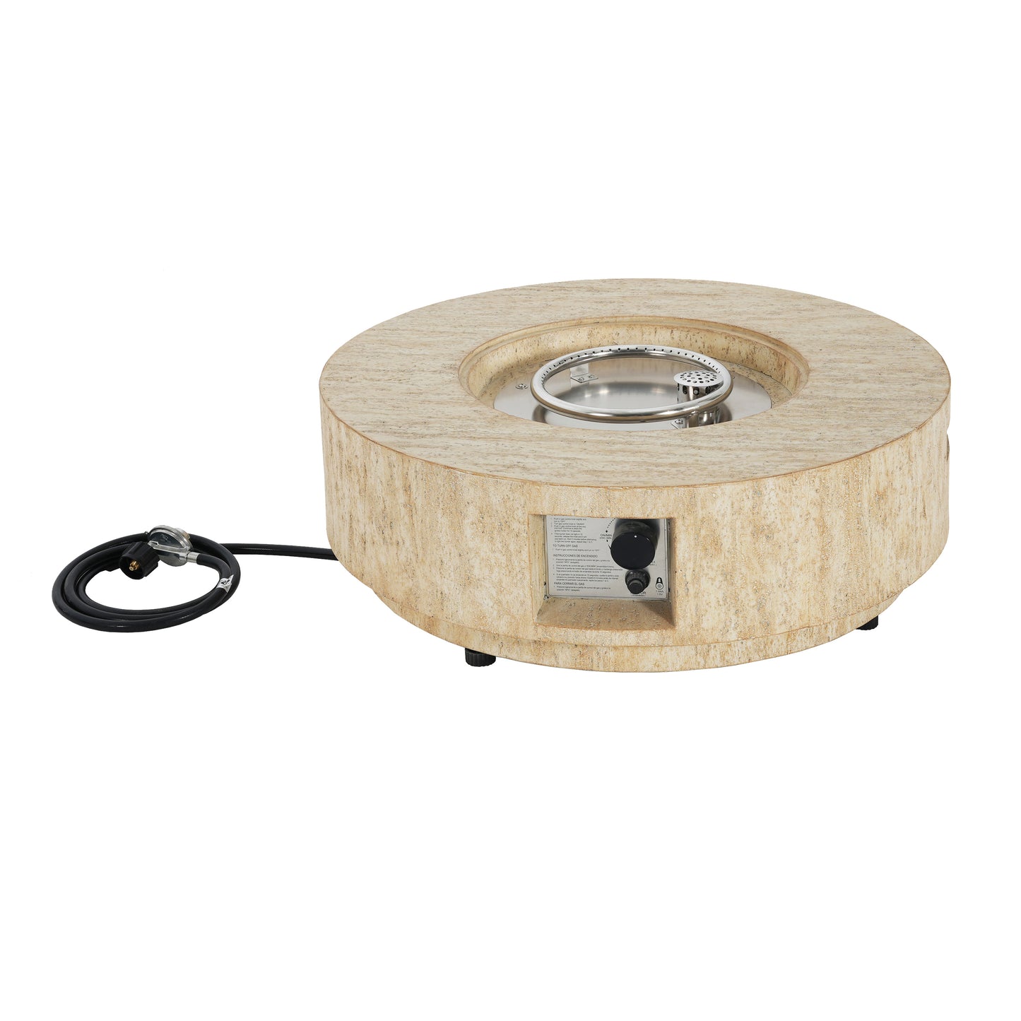 Alarion Outdoor Fire Pit Table Set – 40,000 BTU Propane Fire Pit with Matching Tank Holder