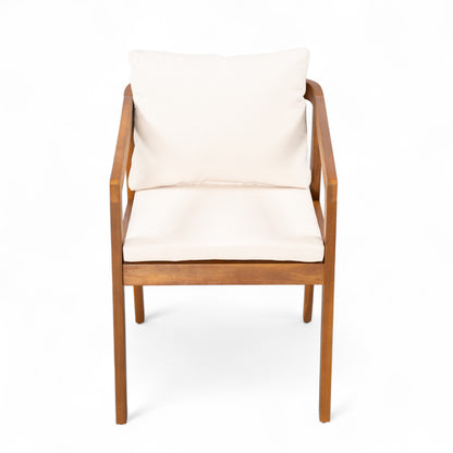 Dorianis Acacia Wood Outdoor Dining Chair with Cushion (Set of 2)