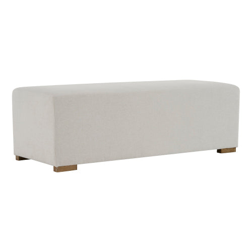 Daigojo Simple White Long Ottoman, Practical Furniture for Living Room and Bedroom