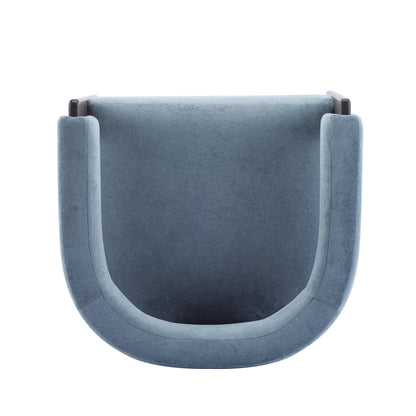 Noah Upholstered Boucle Accent Arm Chair, Rubberwood, Beige+walnut