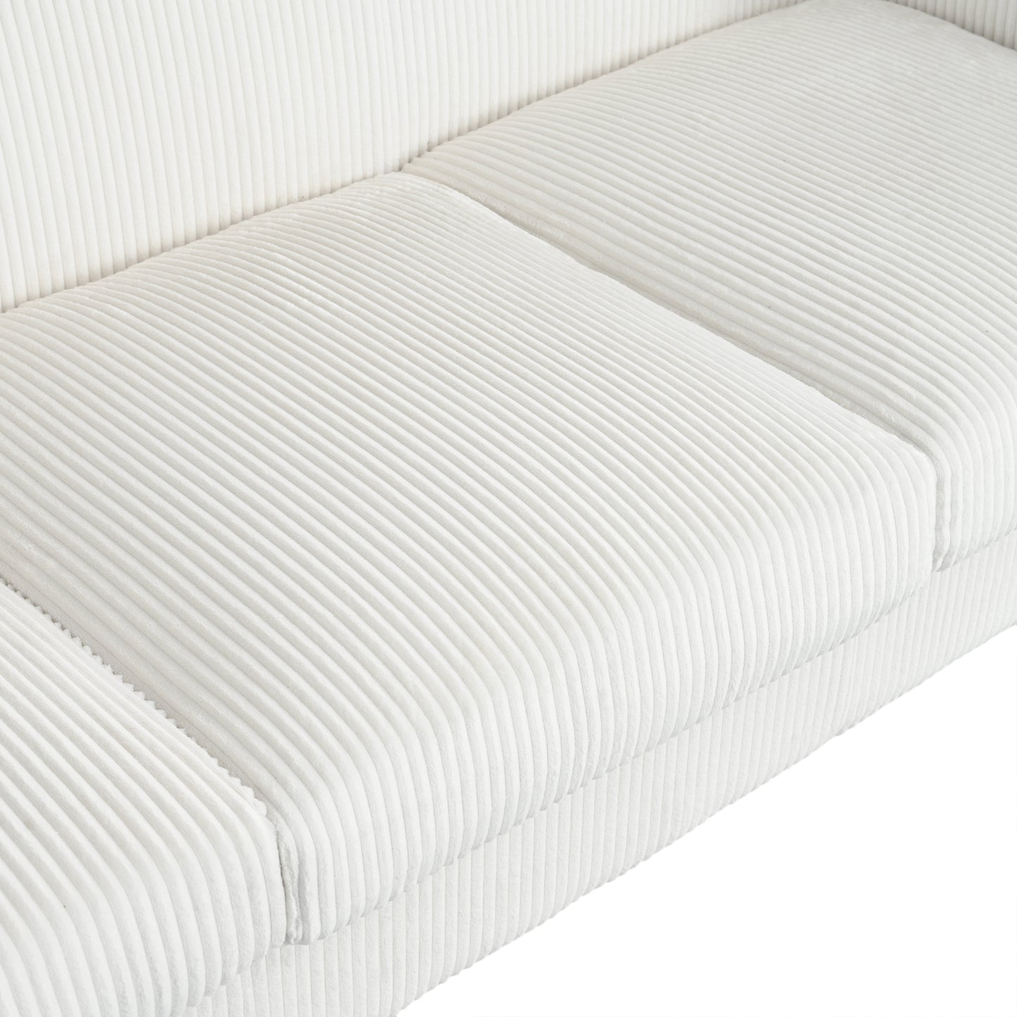 Modern three-seat Solid Wood sofa in striped finish with two cup holders