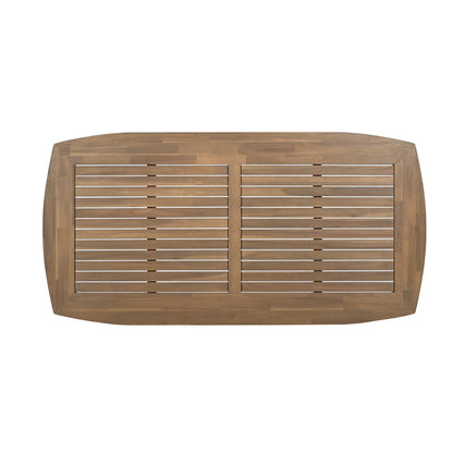 Junosila 5-Piece Acacia Wood Outdoor Dining Set - 70.75" Table & 4 Chairs with Cushions