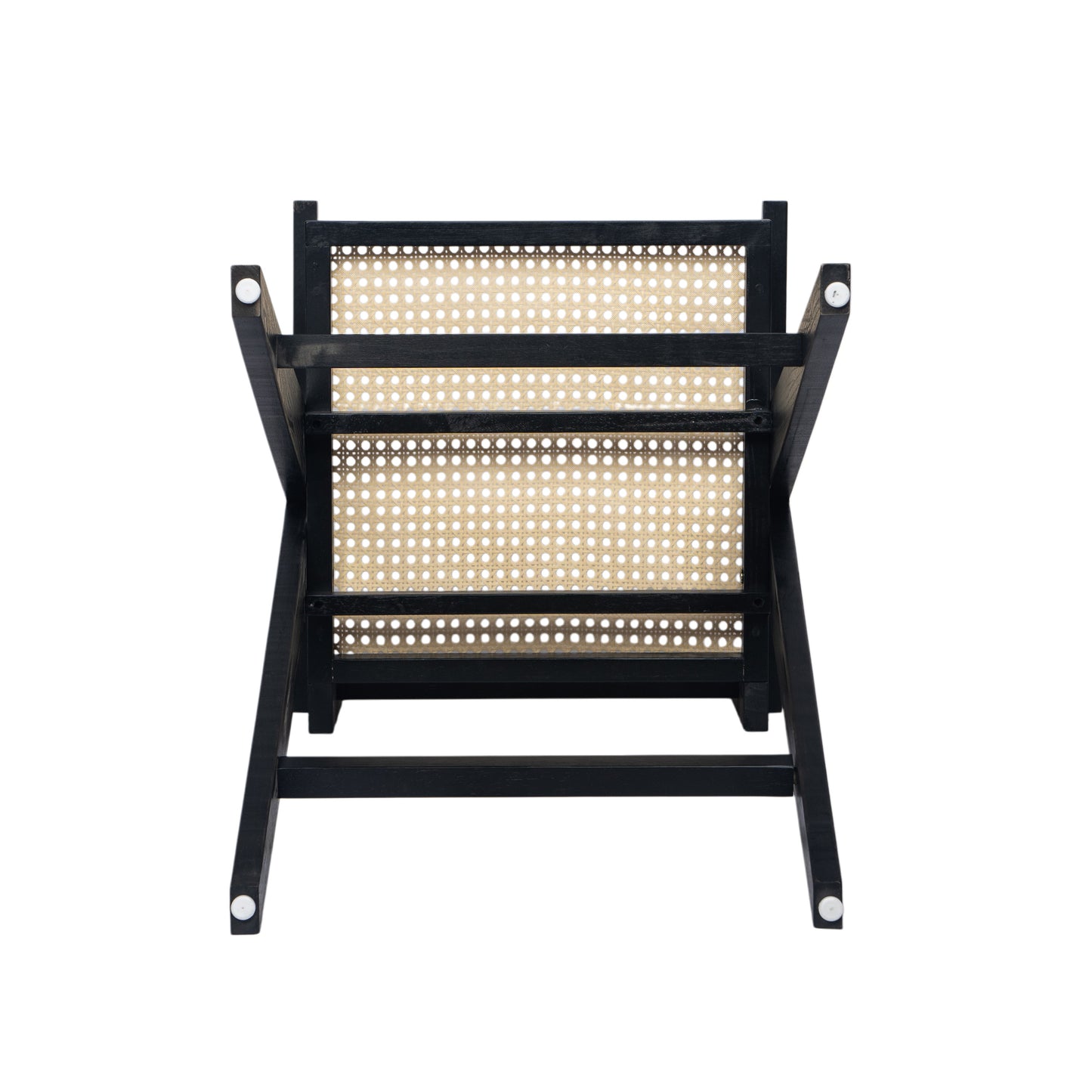 Lomiare Modern Minimalist Bar Stool with Cane Seat, Solid Wood Frame