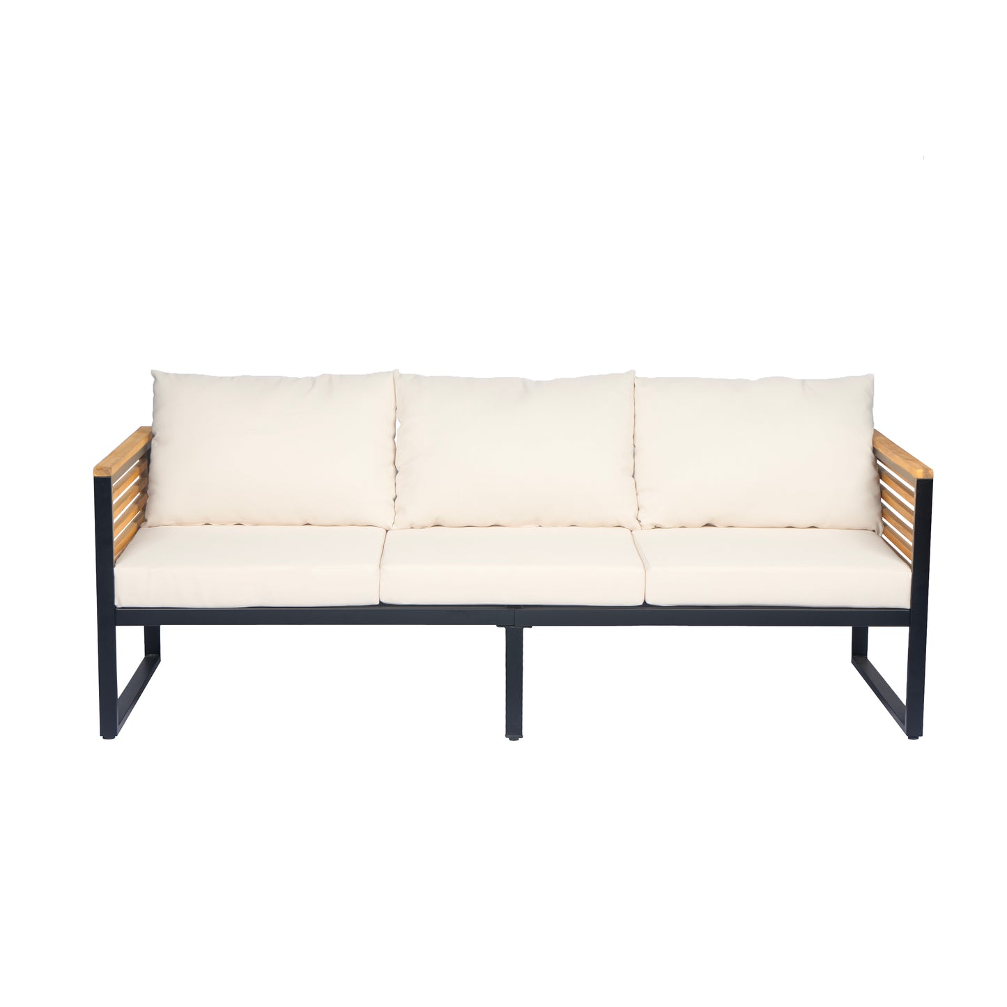 Asher Outdoor 3-piece Acacia Wood and Metal Patio Sofa Set