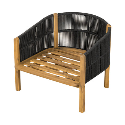 Ylaenor Outdoor Wood Club Chair, with Cushion