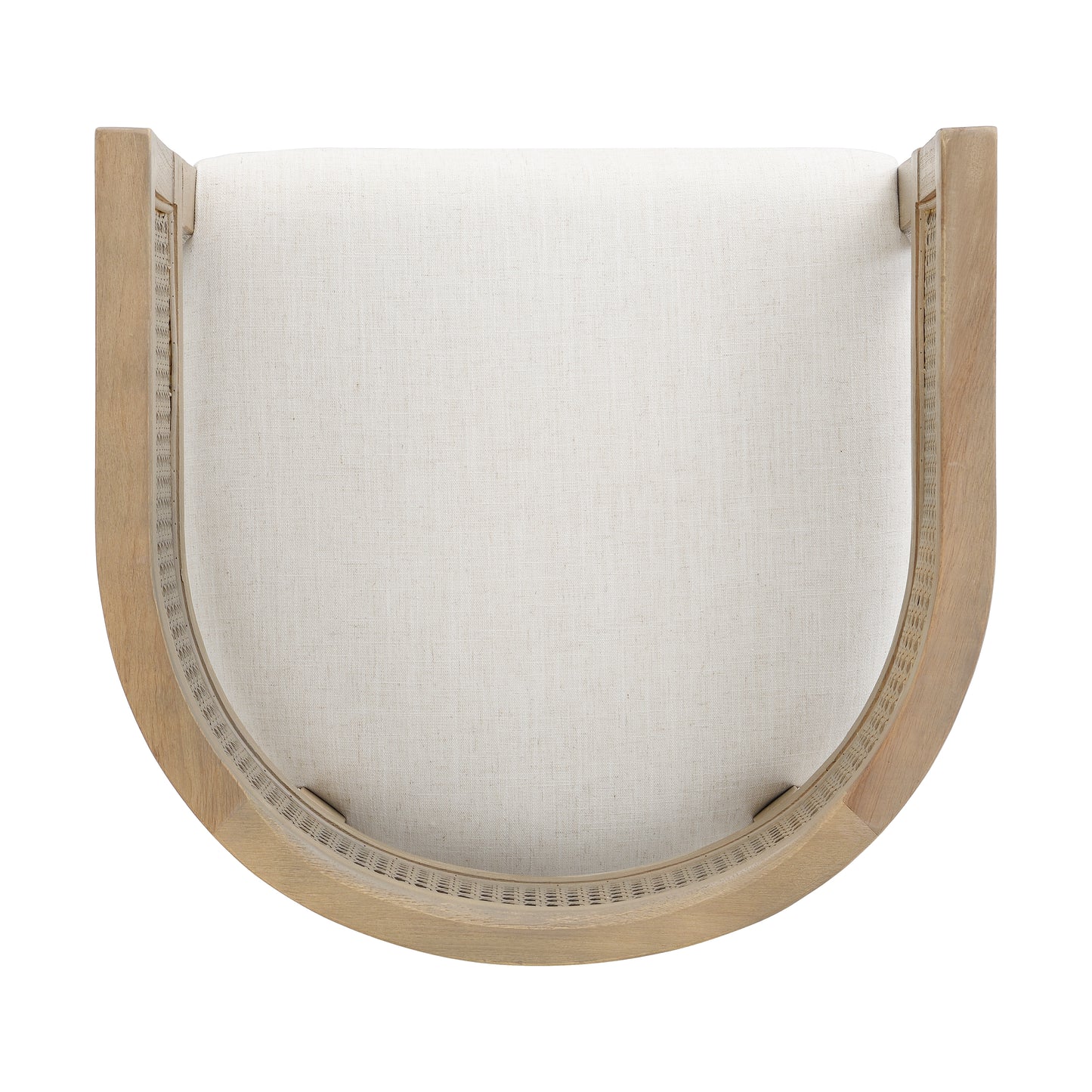 Tiberius Wood And Rattan Upholstered Arm Bar Stools,Set of 2