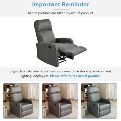 Elarra Modern Recliner Manual Recliner Home Theater Manual Recliner Chair with Adjustable Backrest