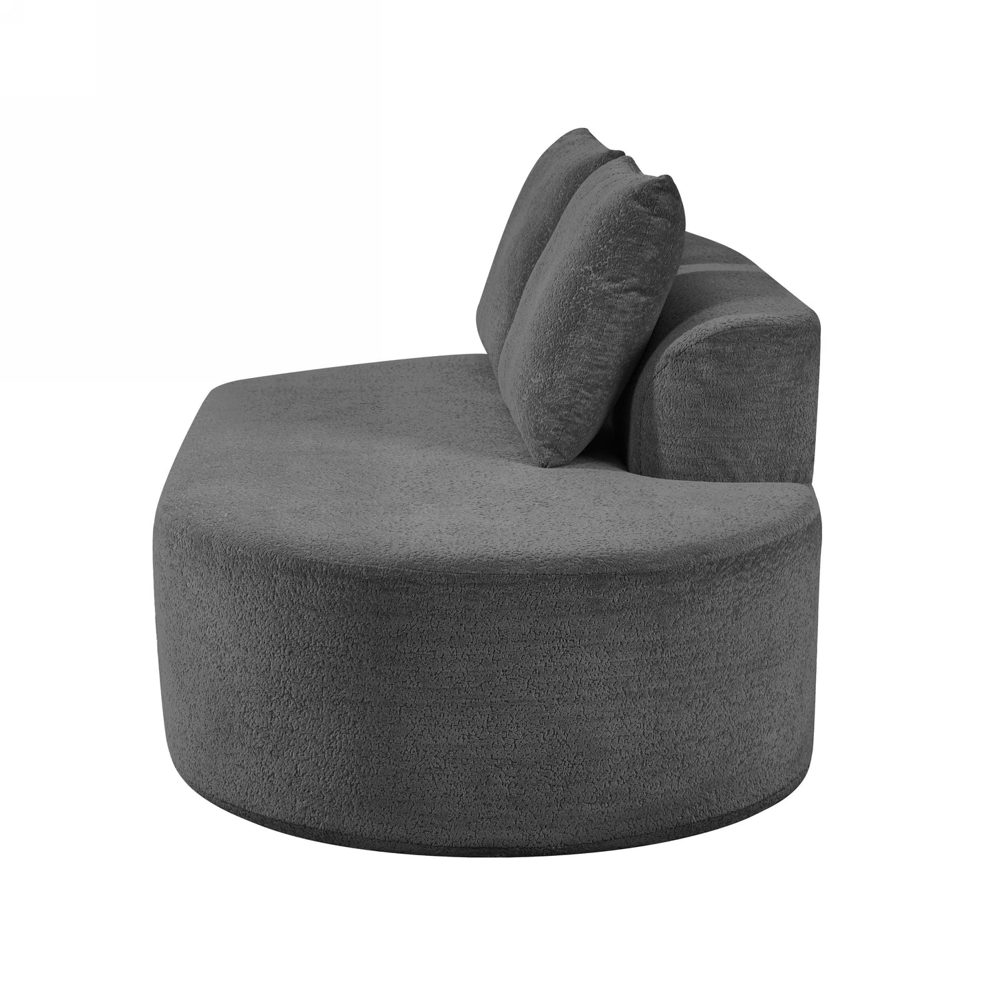 Orellar 116" Modern Curved Sectional Sofa with High-Density Fully Compressed Sponge and Chaise Lounge, Pearl Upholstery