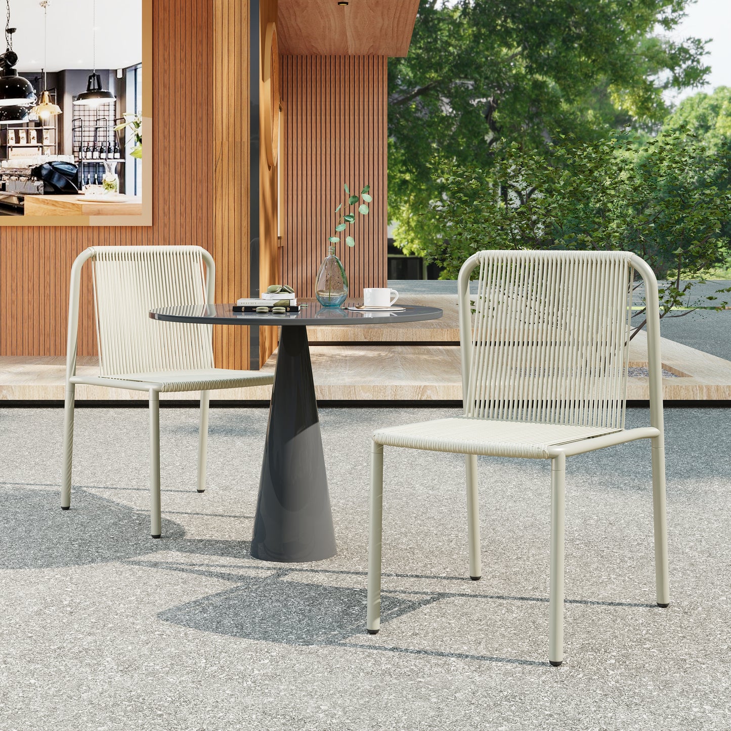 Creeperia Outdoor Patio Stackable Dining Chairs