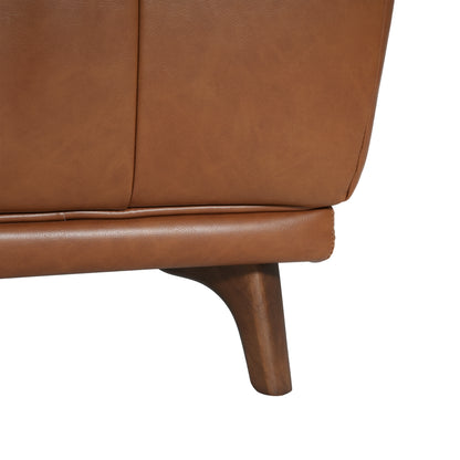 Sonicpeak Mid-Century Modern PU Upholstered Ottoman