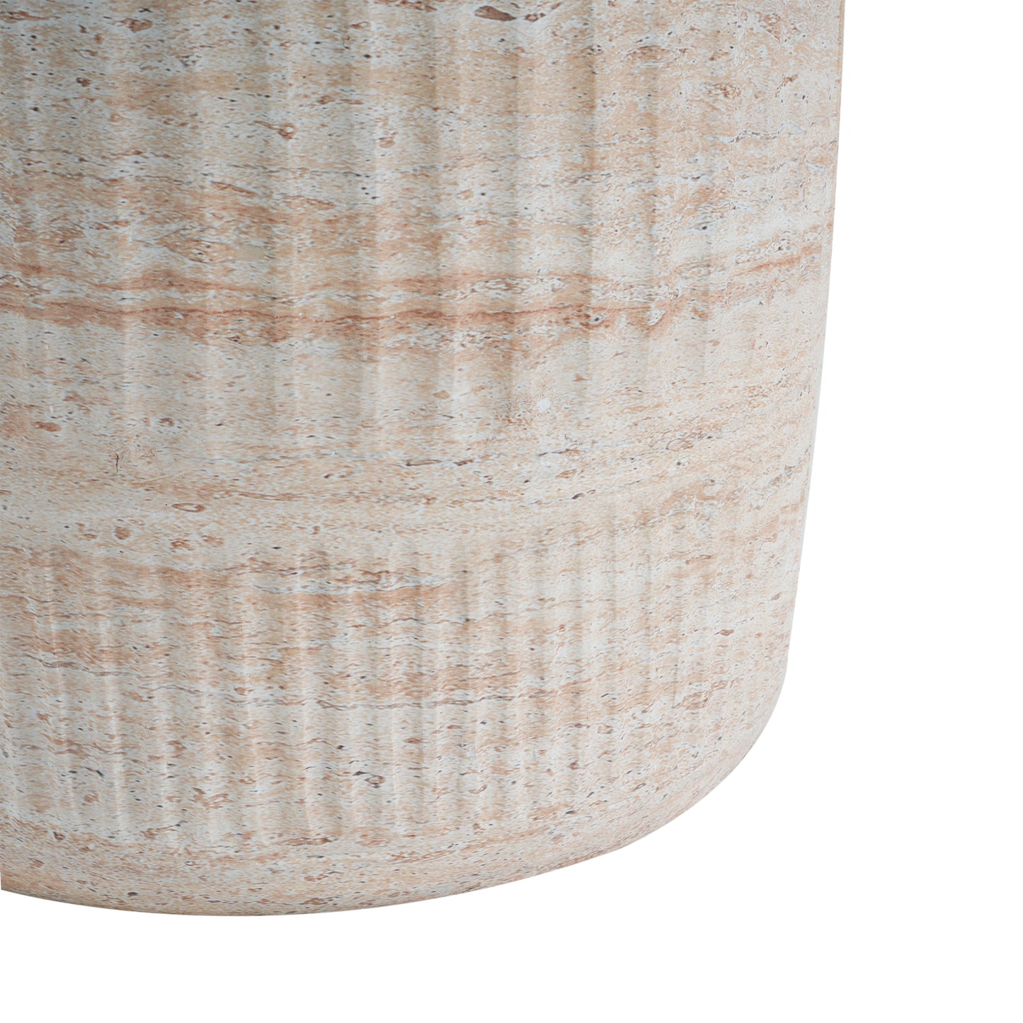 Alderbay Outdoor Lightweight Concrete Side Table,Travertine Finish