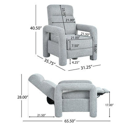 Zuvia Push Back Recliner Armchair Upholstered Recliner Chair Single Sofa