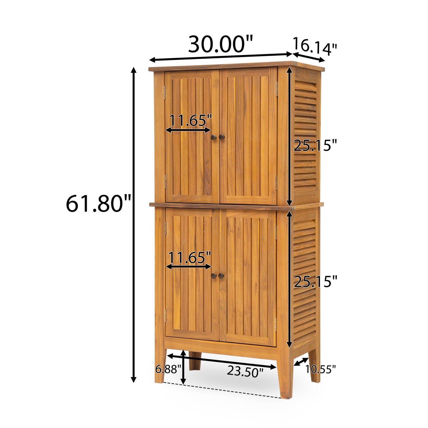 Eirion Outdoor Patio Storage Cabinet, Acacia Wood