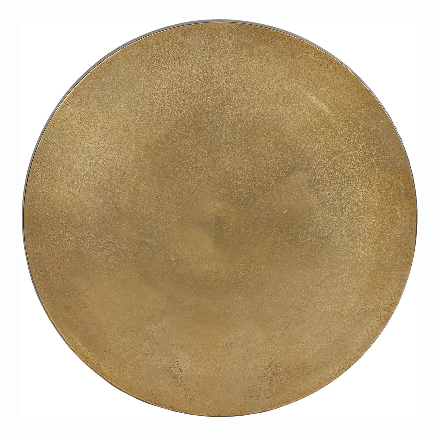 ‌Elowene Modern Aluminum Accent Table, Raw Brass