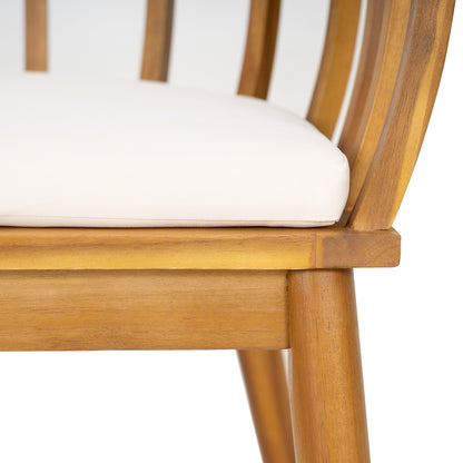 Klismos Solid Wood Upholstered Dining Armchair,Set of 2