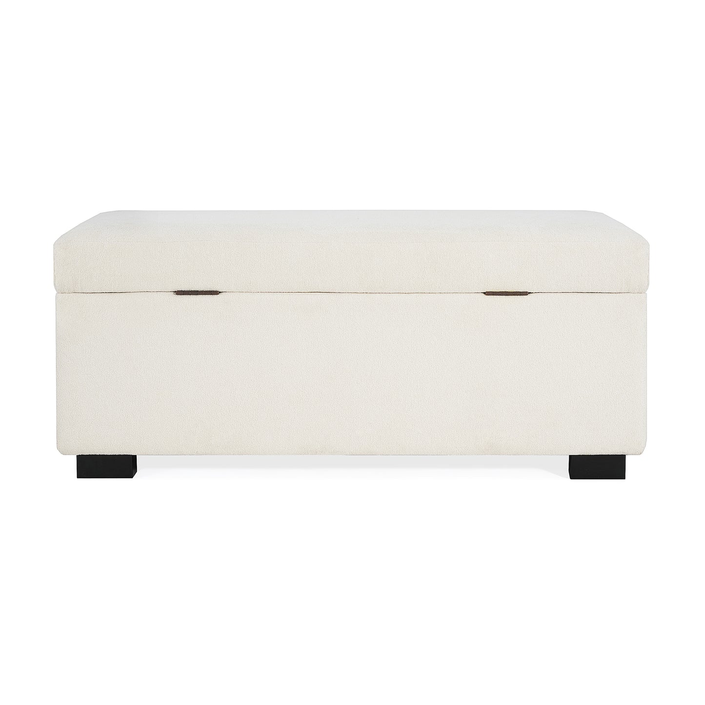 Hopehorizon Rectangle Chenile Solid Wood Storage Ottoman Chenille