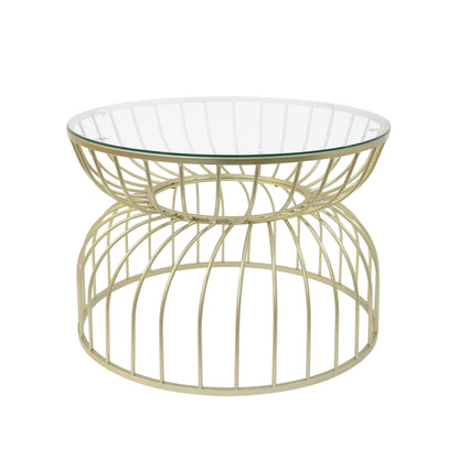 Gold glass luxury side table coffee table modern apartment living room coffee table