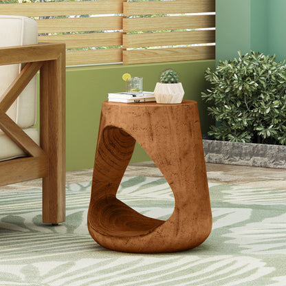 Hawthor MGO Hollow Side Table, Wood-like texture