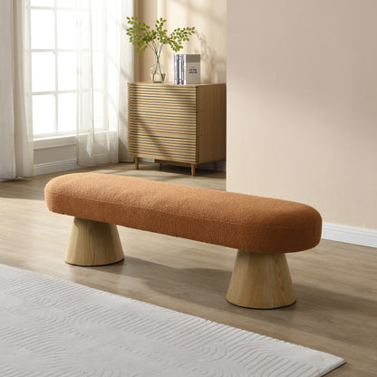 Hrafnol 64"L  Dining Bench for Dining Room, Upholstered Bedroom End of Bed Entryway Bench