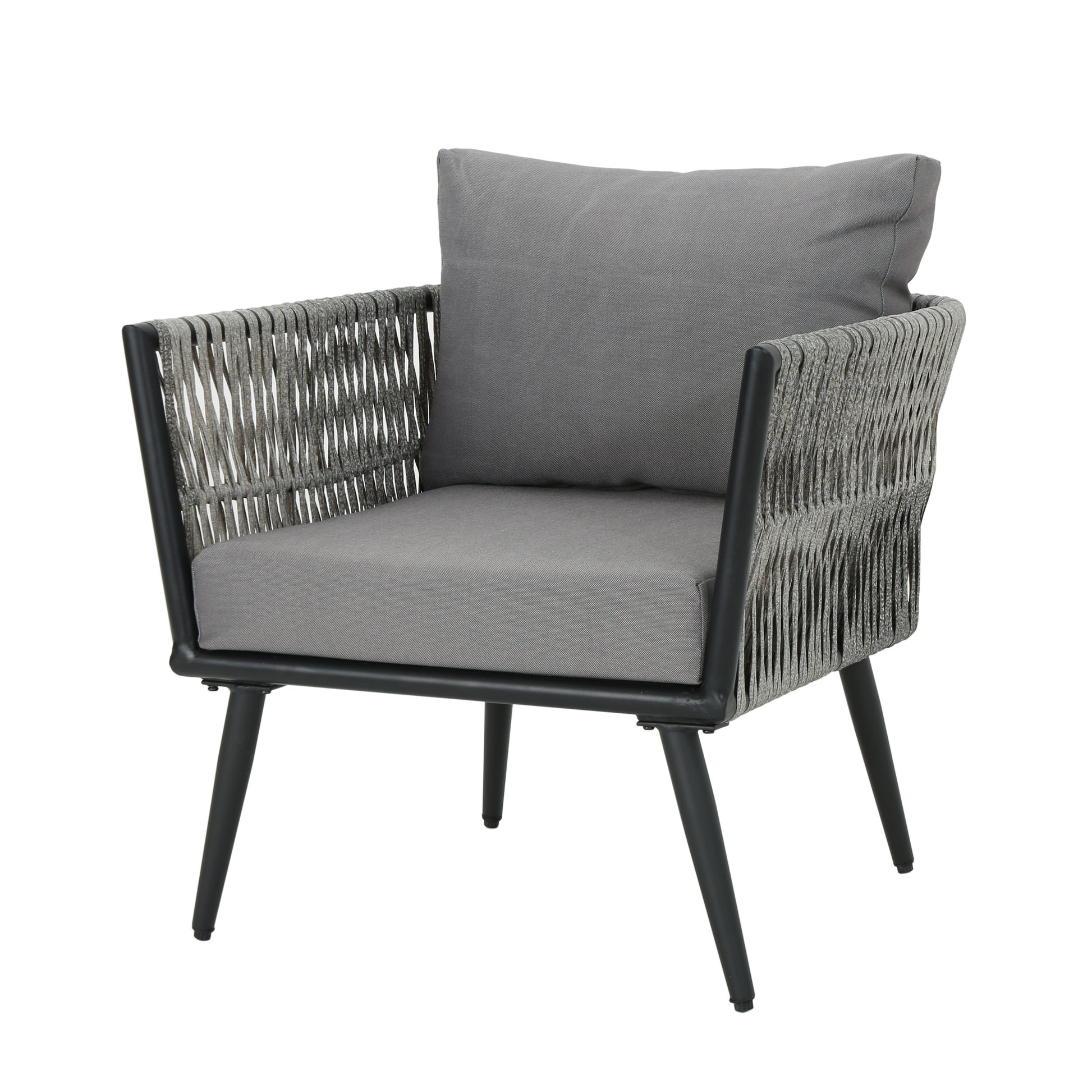 Shipley Outdoor Wicker and Aluminum Club Chair – GDFStudio
