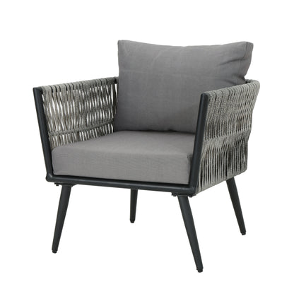 Shipley Outdoor Wicker and Aluminum Club Chair