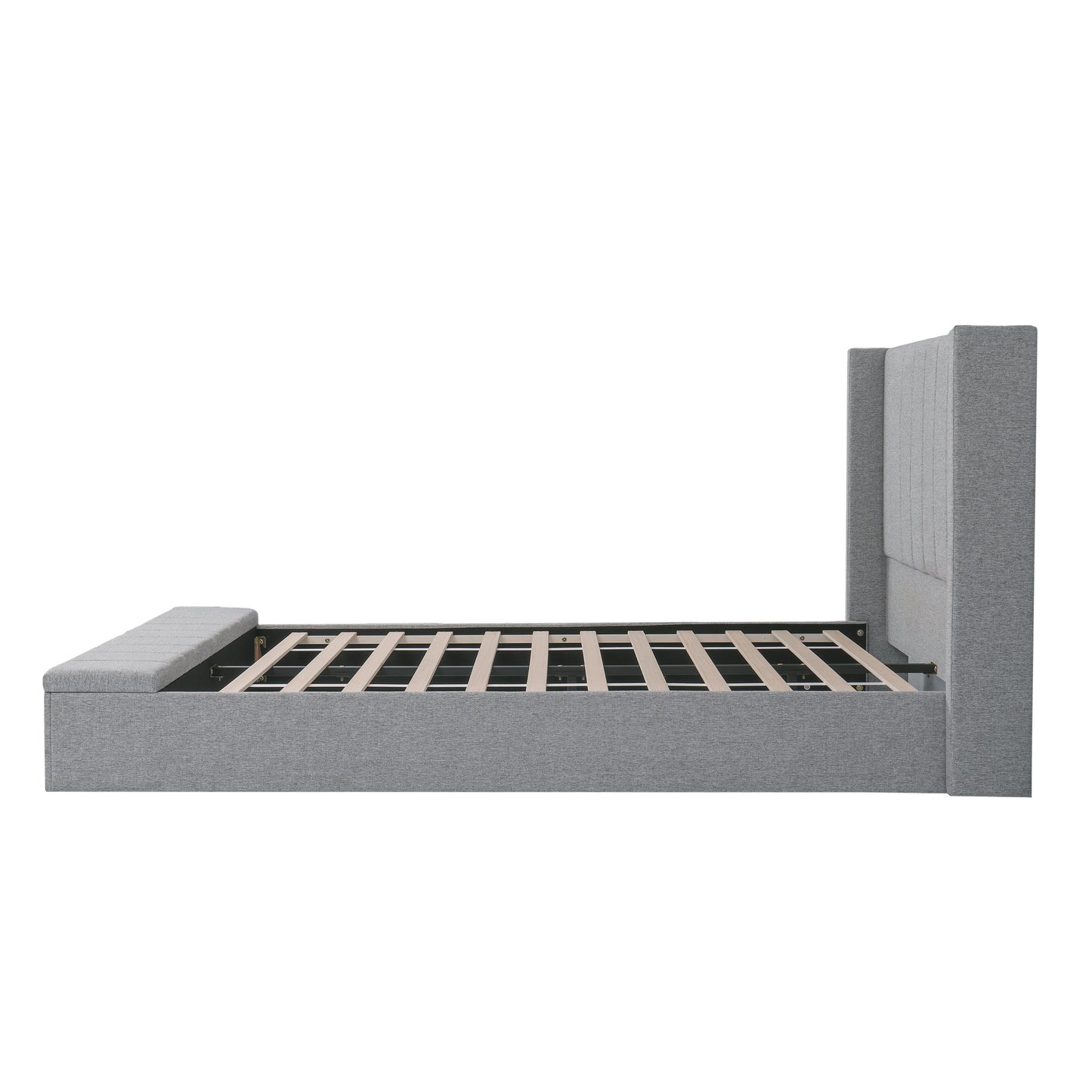 Cassander Queen Size Upholstered Platform Bed with Storage with Headboard