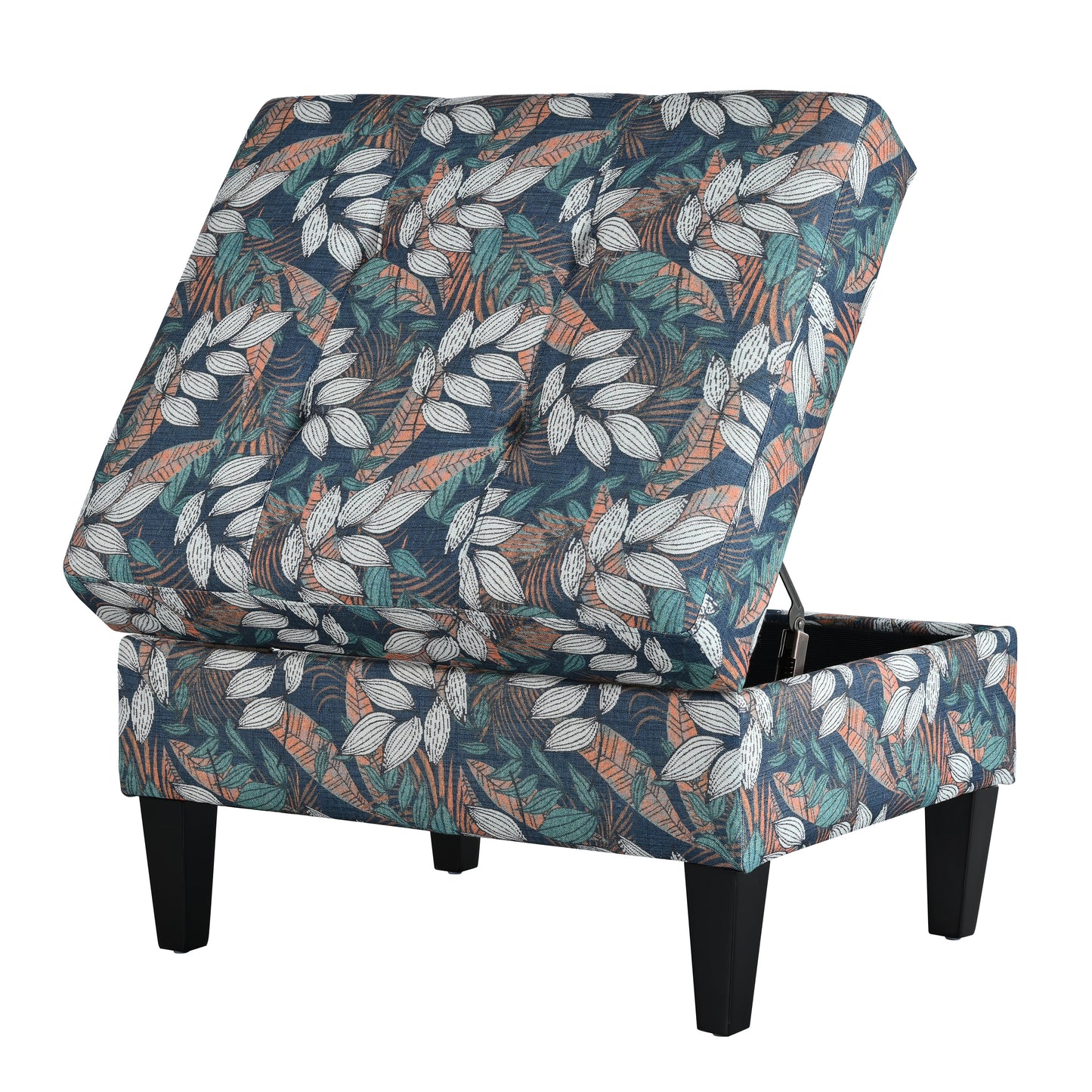 Zahra Contemporary Tufted Fabric Storage Ottoman