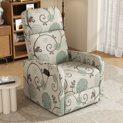 Elarra Modern Recliner Manual Recliner Home Theater Manual Recliner Chair with Adjustable Backrest