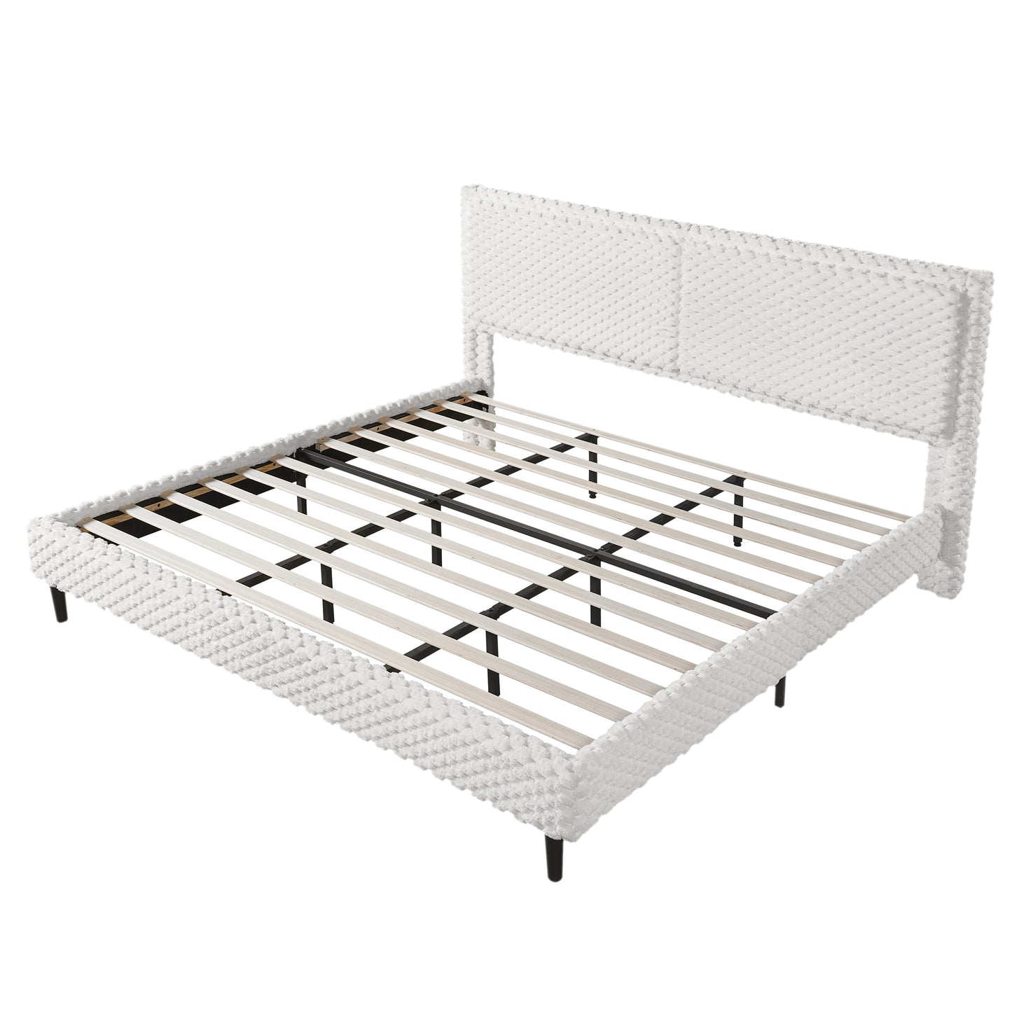 Fessil Simple Modern Plush Soft Bed Comfortable Backrest Bedroom Bed