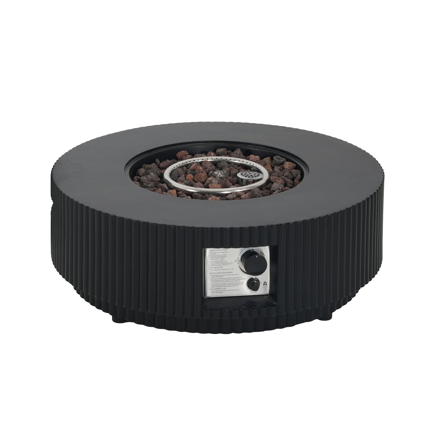 Alarion Outdoor Fire Pit Table Set – 40,000 BTU Propane Fire Pit with Matching Tank Holder